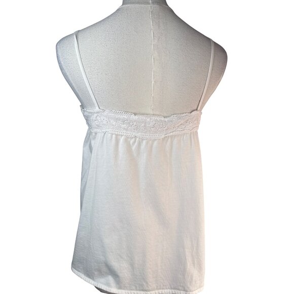 ZARA Home Medium White Lace Trim Cotton Camisole Tank - Picture 12 of 14